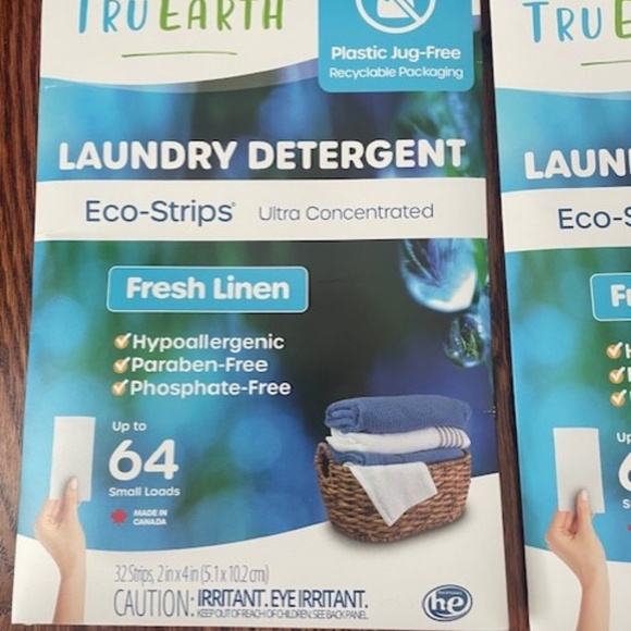 4 Tru Earth Compact Dry Laundry Detergent Sheets 64 Loads 32 Strips Lilac/Linen - Picture 2 of 6